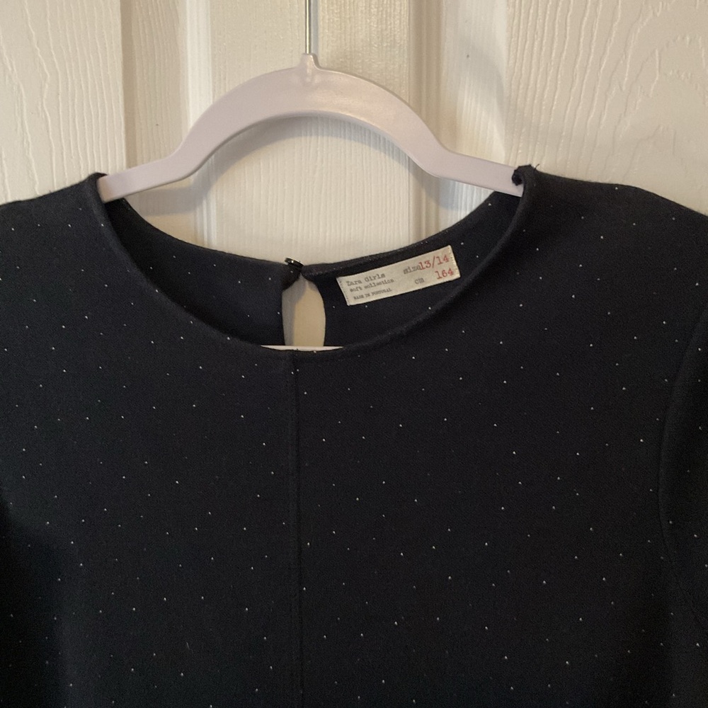 Zara Black Dress with Subtle Dots
